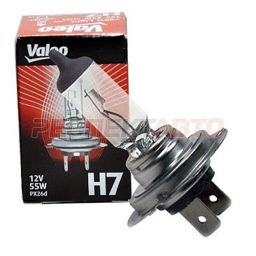Лампа галогенная Valeo H7 12V 55W +50% (1шт)