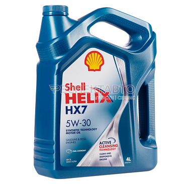 Масло моторное полусинтетическое SHELL HELIX HX7 A3/B4 5w30 4л