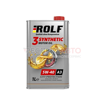 Масло моторное синтетическое ROLF 3-SYNTHETIC 5w40 A3/B4 1л