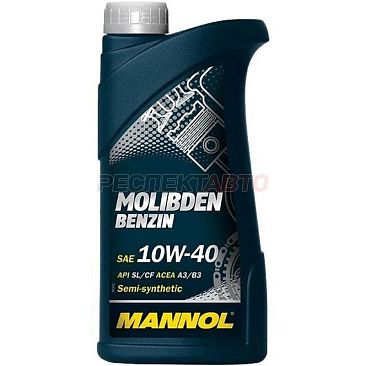 Масло моторное полусинтетическое MANNOL MOLIBDEN BENZIN 10w40 1л
