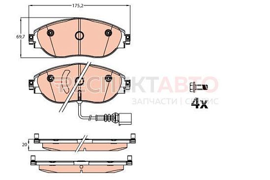 Колодки тормозные передние 
