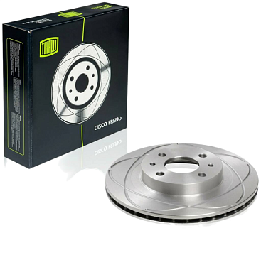 Диск тормозной передний R14 (вентилируемый, c техн. выточкой)