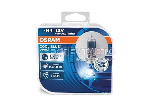 Лампа галогенная OSRAM H4 12v100/90w Cool Blue Boost 5000К/+50% (2шт)