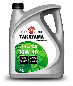 Масло моторное полусинтетическое TAKAYAMA SAE API SL/CF10w40 4л