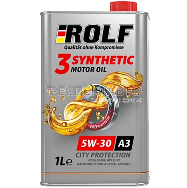 Масло моторное синтетическое ROLF 3-SYNTHETIC 5w30 A3/B4 1л