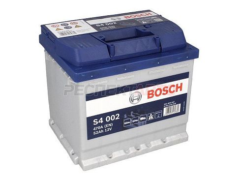 Аккумулятор BOSCH S4 Silver 52A/h 470A обратная R+ 207х175х190