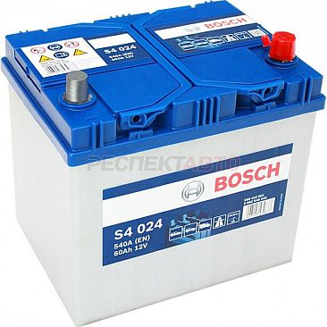 Аккумулятор BOSCH S4 Silver 60A/h 540A обратная R+ 232х173х225