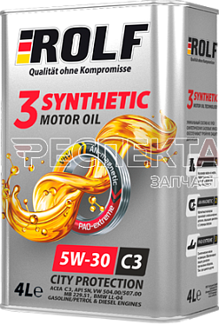 Масло моторное синтетическое ROLF 3-SYNTHETIC 5w30 C3 4л