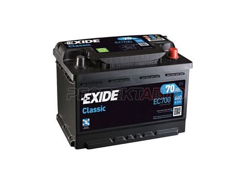 Аккумулятор Exide CLASSIC 70A/h 640A обратная R+ 278х175х190