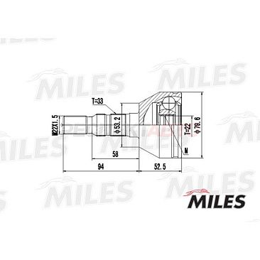 Шрус наружный (22x53x33)