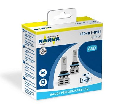 Лампа светодиодная Narva H11 24W 12V Range Performance LED 6500K, 2шт