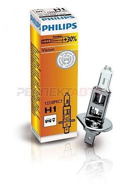 Лампа галогенная Philips H1 12V 55W +30% Vision (1шт)