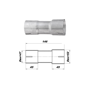 Соединитель труб выхлопной системы CBD под хомут 45-50мм